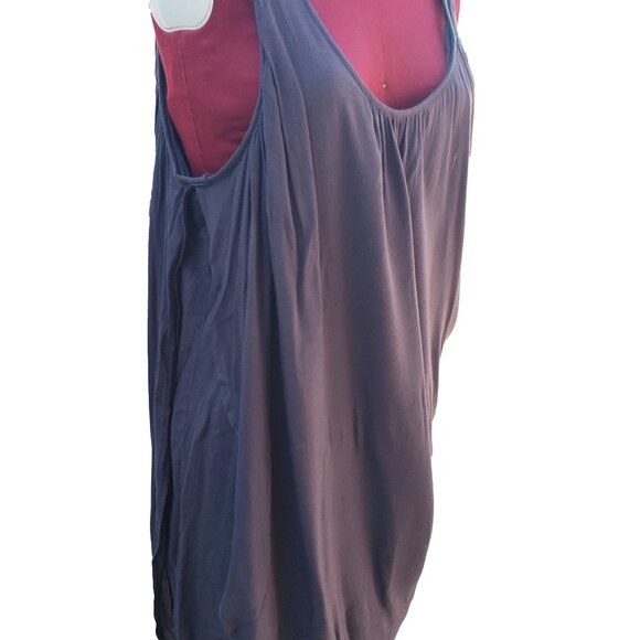 Nicholas K Dress Blue Draped Asymmetrical Scoop Neck Sleeveless Layered Small